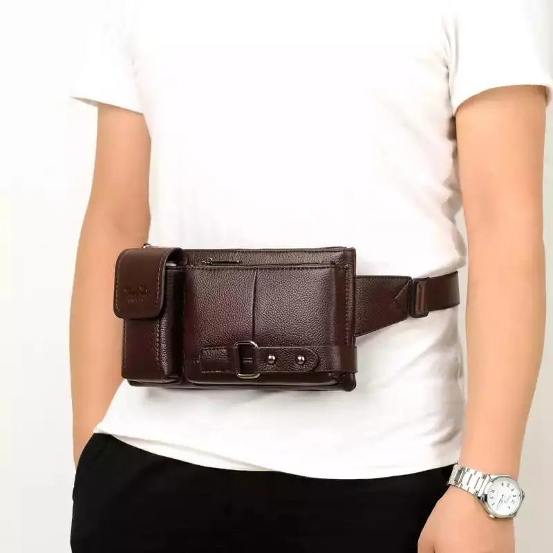 Casual Waist Bag PU Leather Fanny Pack Phone Pouch Chest Packs