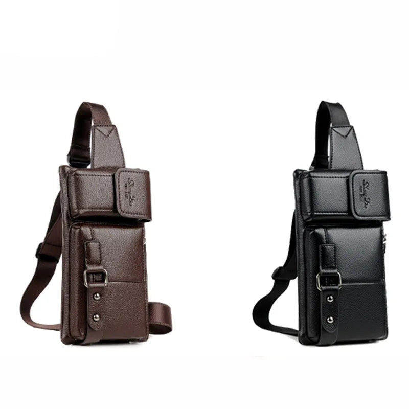Casual Waist Bag PU Leather Fanny Pack Phone Pouch Chest Packs