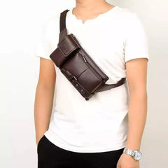 Casual Waist Bag PU Leather Fanny Pack Phone Pouch Chest Packs