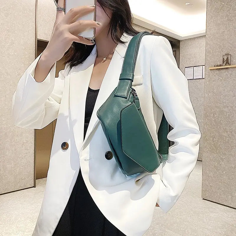 Leather Shoulder Bag Casual Waist Bag for Women
