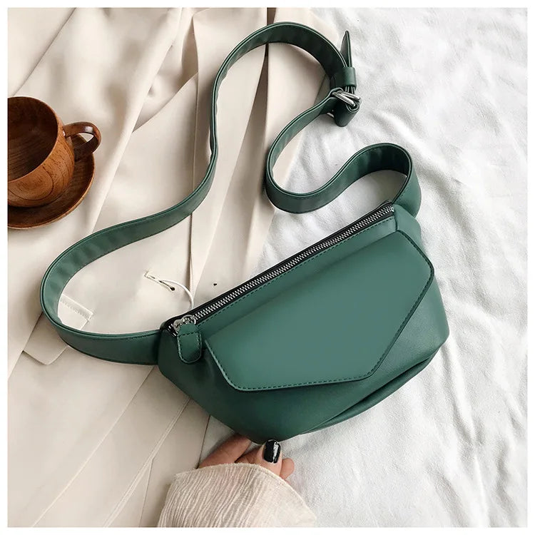 Leather Waist Bag for Women Shoulder Travel Chest Fanny Pack