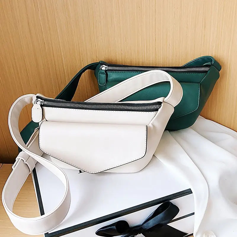 Leather Shoulder Bag Casual Waist Bag for Women