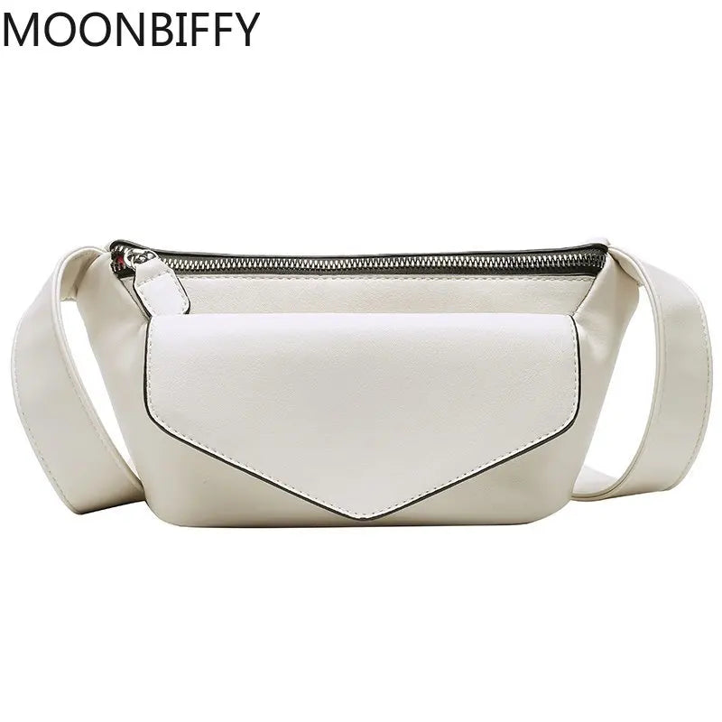Leather Shoulder Bag Casual Waist Bag for Women