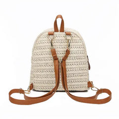 Women Anti-Theft Straw Mini Backpack Summer Shoulder Bag