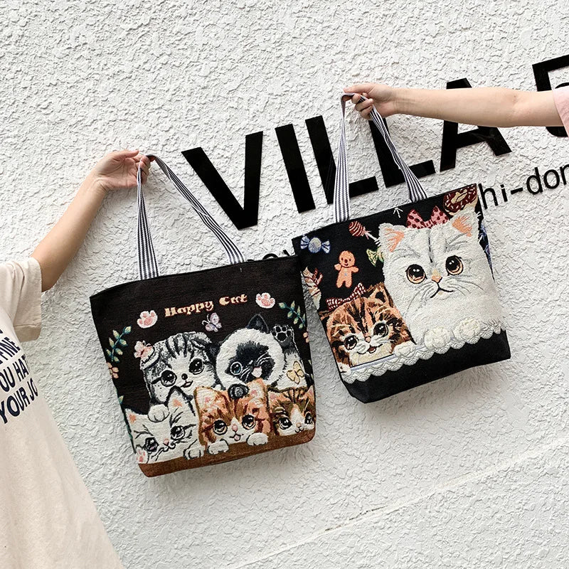 Canvas Shoulder Bag Women Fashionable Shopping Bags Large-capacity Handbag Tote