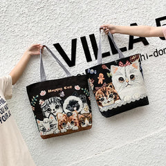Canvas Shoulder Bag Women Fashionable Shopping Bags Large-capacity Handbag Tote