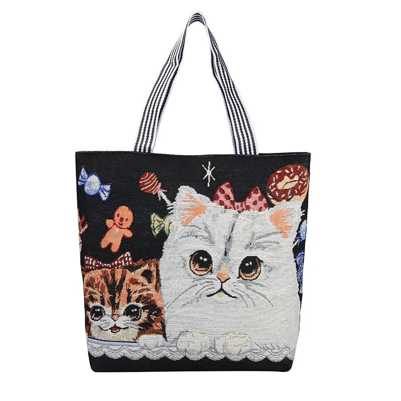 Canvas Shoulder Bag Women Fashionable Shopping Bags Large-capacity Handbag Tote