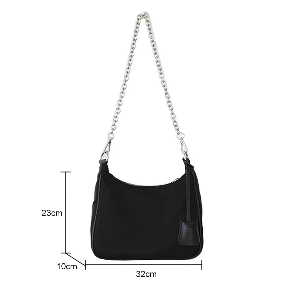Casual Nylon Crossbody Handbags with Chain Strap 3 in 1 Satchels Bags for Women
