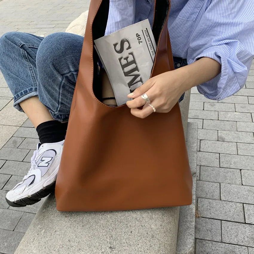Casual Women Shoulder Bag Soft Leather Tote Handbag