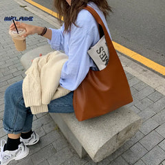 Casual PU Leather Women Shoulder Bag Tote Handbag