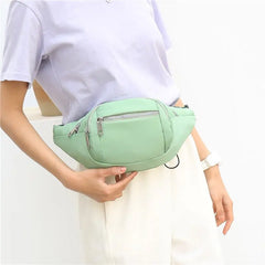 Casual Women Waist Bag Chest Bag Multi-Function Crossbody Pouch Nylon Travel
