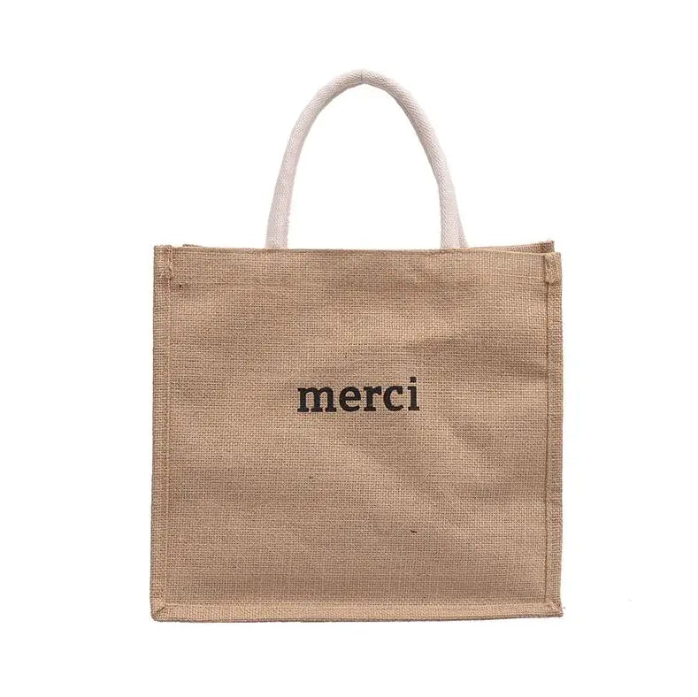 Women's Linen Letter Handbags Large Capacity Tote