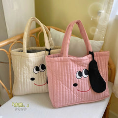 Casual Women's Tote Shoulder Bag Retro Animal Cotton Bags for Women