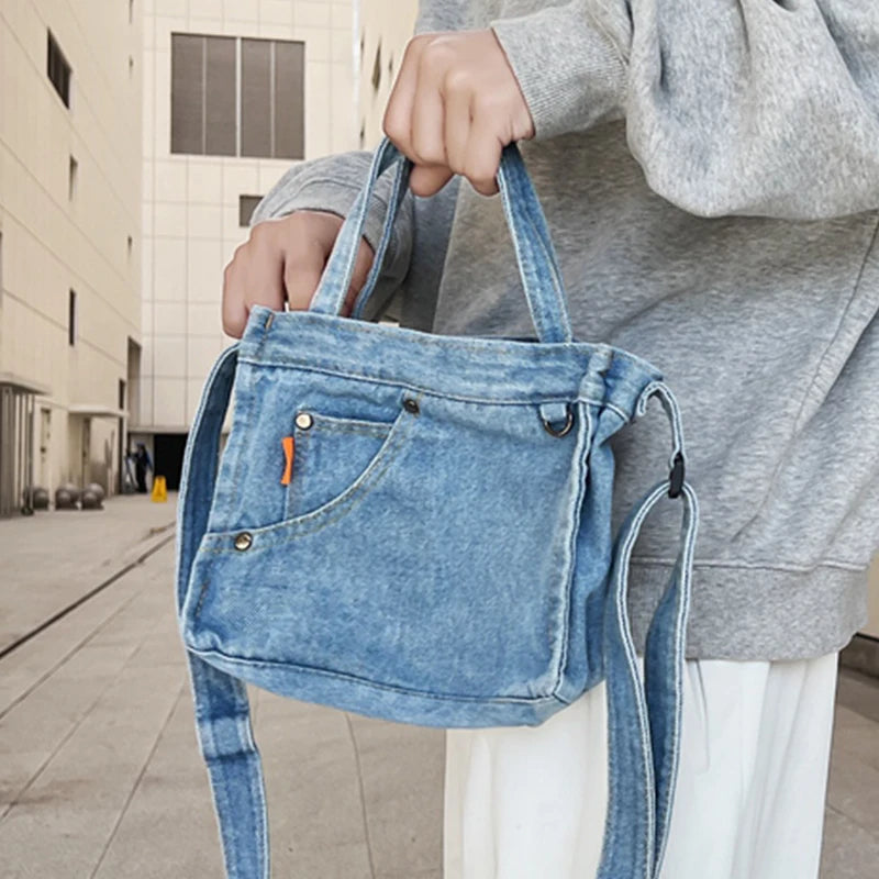 Girls Denim Messenger Bag