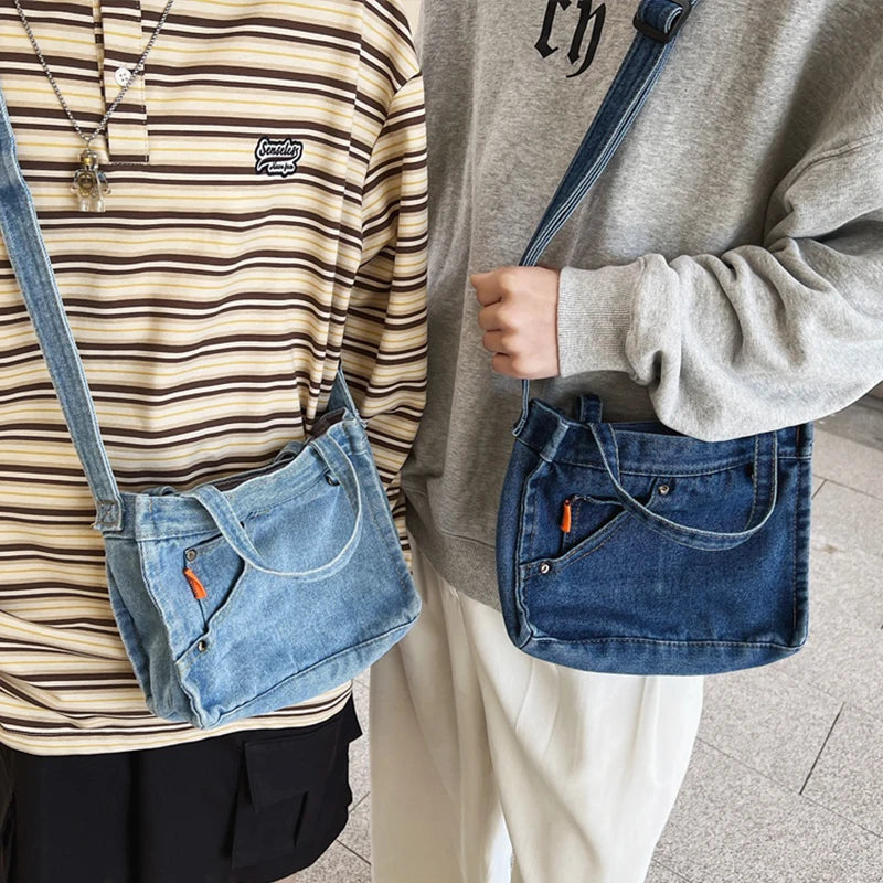 Girls Denim Messenger Bag