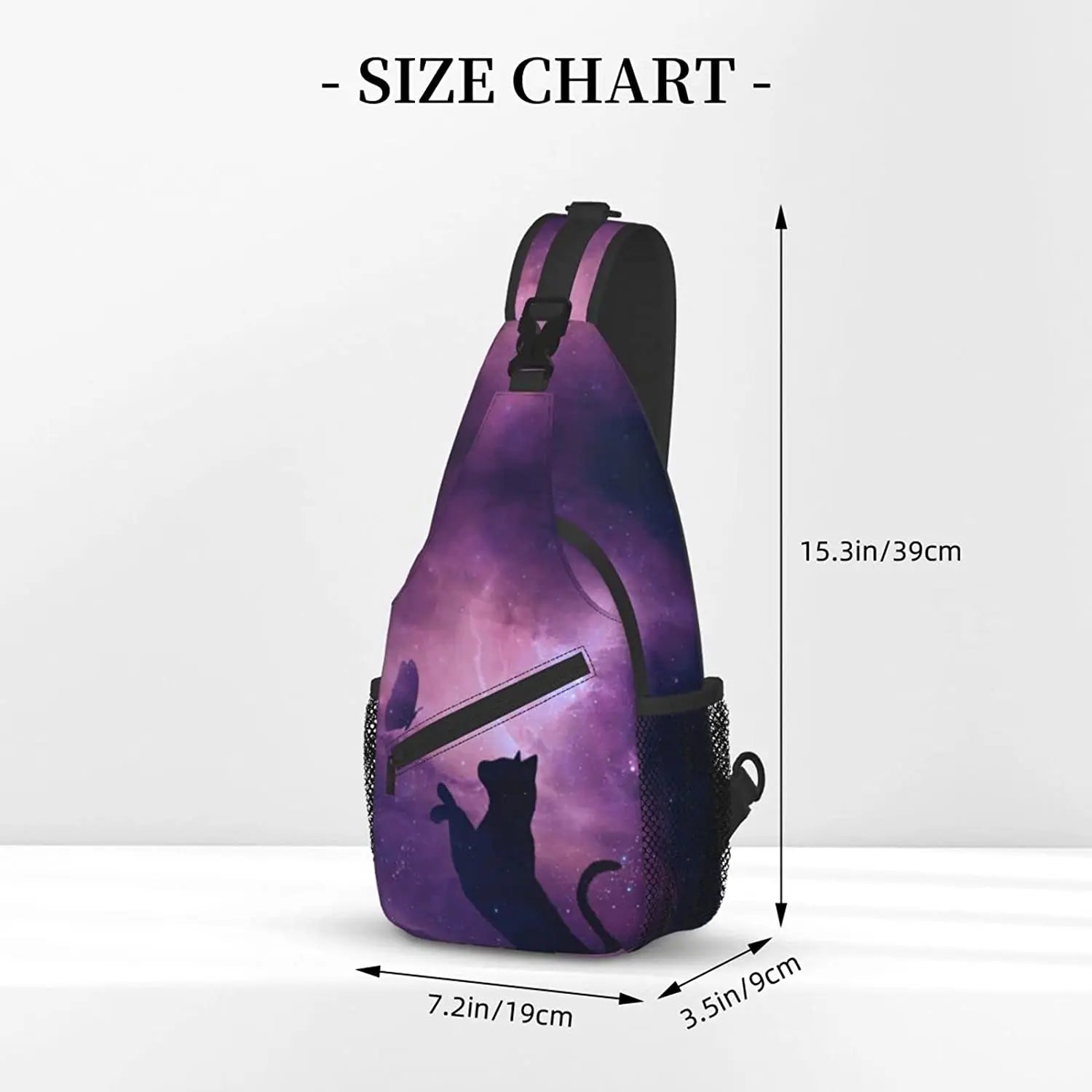 Cat & Butterfly Sling Bag Backpack for Travel Hiking