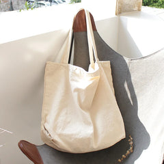 Causal Women Canvas Bag Solid Shoulder Bag Large Capacity Ladies Shopping Tote B