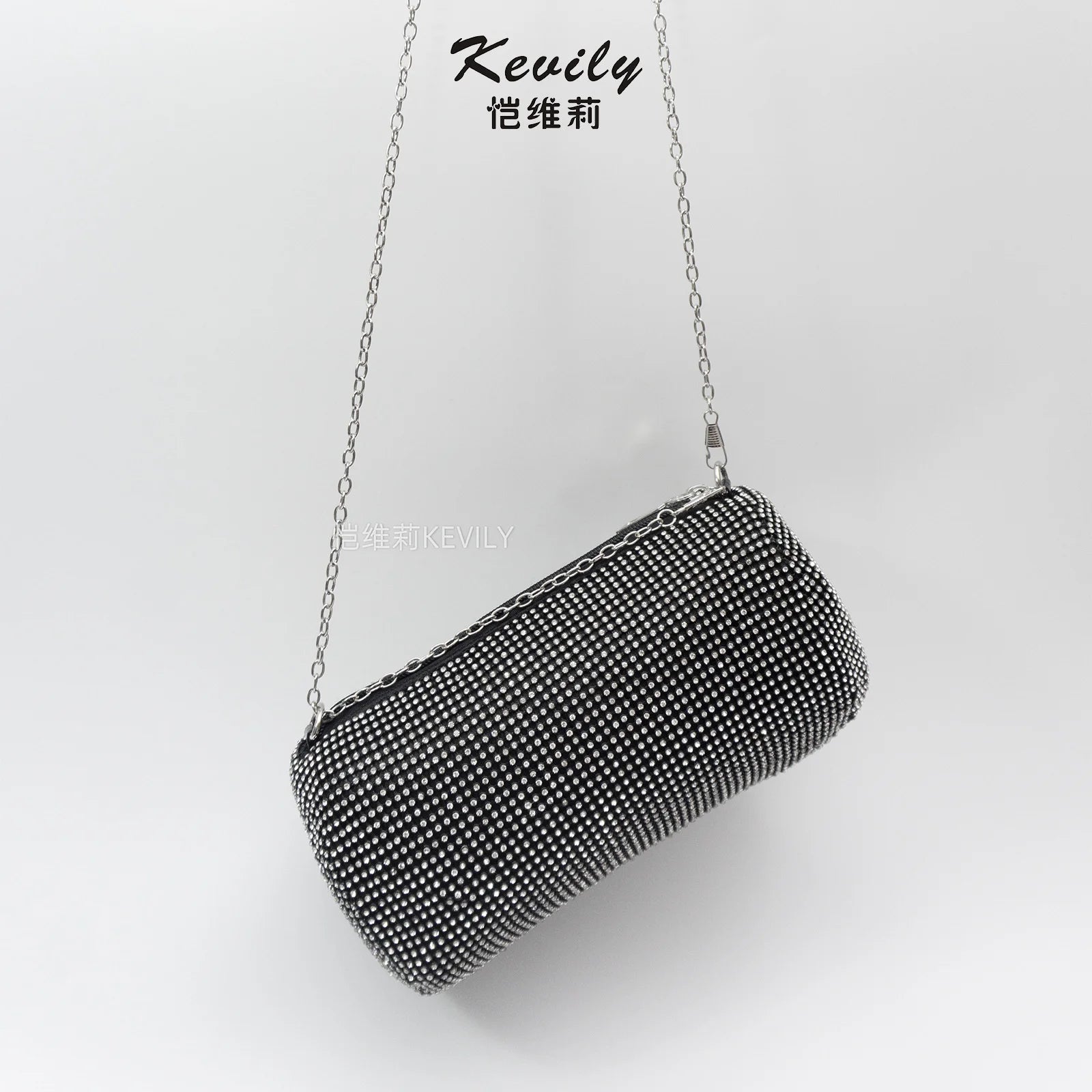Cavilly Cylinder Bag Creative Armpit Double Chain Bag