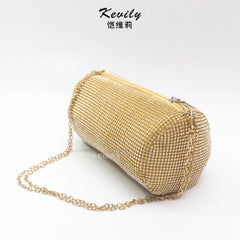 Cavilly Cylinder Bag Creative Armpit Double Chain Bag