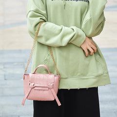 Solid Small Square Crossbody Bag Fresh and Sweet Women's Shoulder Bag