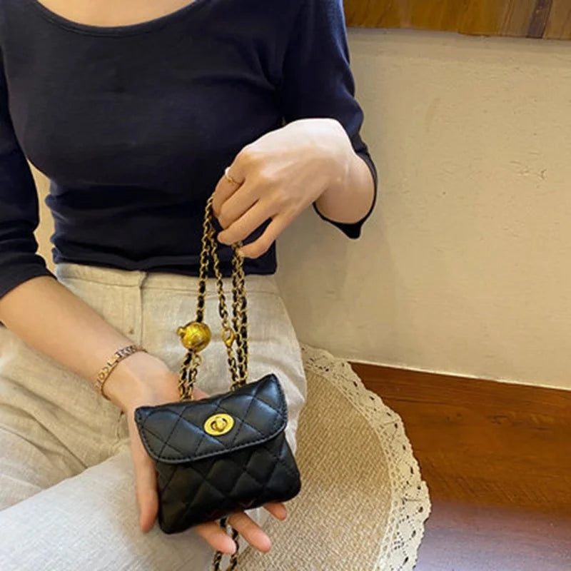 Leather Chain Bag for Women Waist Strap Chest Banana Bag