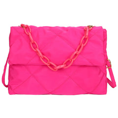Square Nylon Crossbody Bag Quilted Flap Handbag for Girls