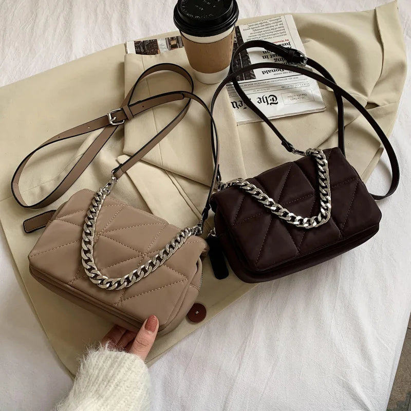 Chain Mini Oxford Flap Shoulder Bag Cross Body Clutches