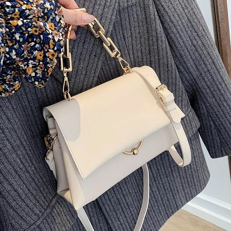 Small Yellow Crossbody Bag with Chain Strap
