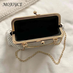 Chain Evening Bag Ladies Messenger Bag Soft PU Leather Metal Buckle