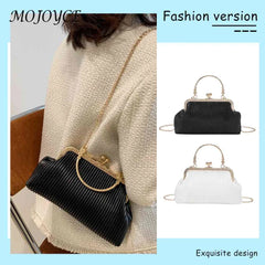 Chain Evening Bag Ladies Messenger Bag Soft PU Leather Metal Buckle