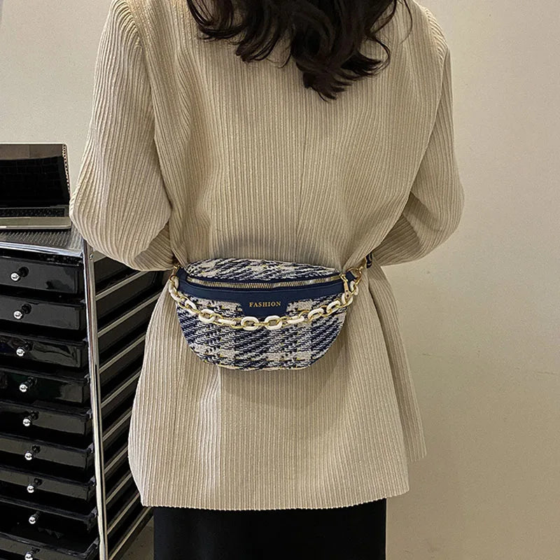 Canvas Female Belt Bag Clutch Fanny Pack Phone Pack Crossbody Chest Bags