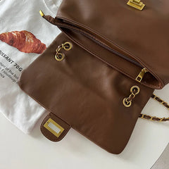 Retro Tote Bag Leather Ladies Vintage Chain Hobo Bag for Women Handbags