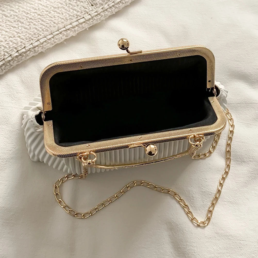Chain Messenger Bag Crossbody Bag Soft PU Leather Metal Buckle