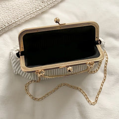 Chain Messenger Bag Crossbody Bag Soft PU Leather Metal Buckle