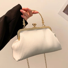 Chain Messenger Bag Crossbody Bag Soft PU Leather Metal Buckle