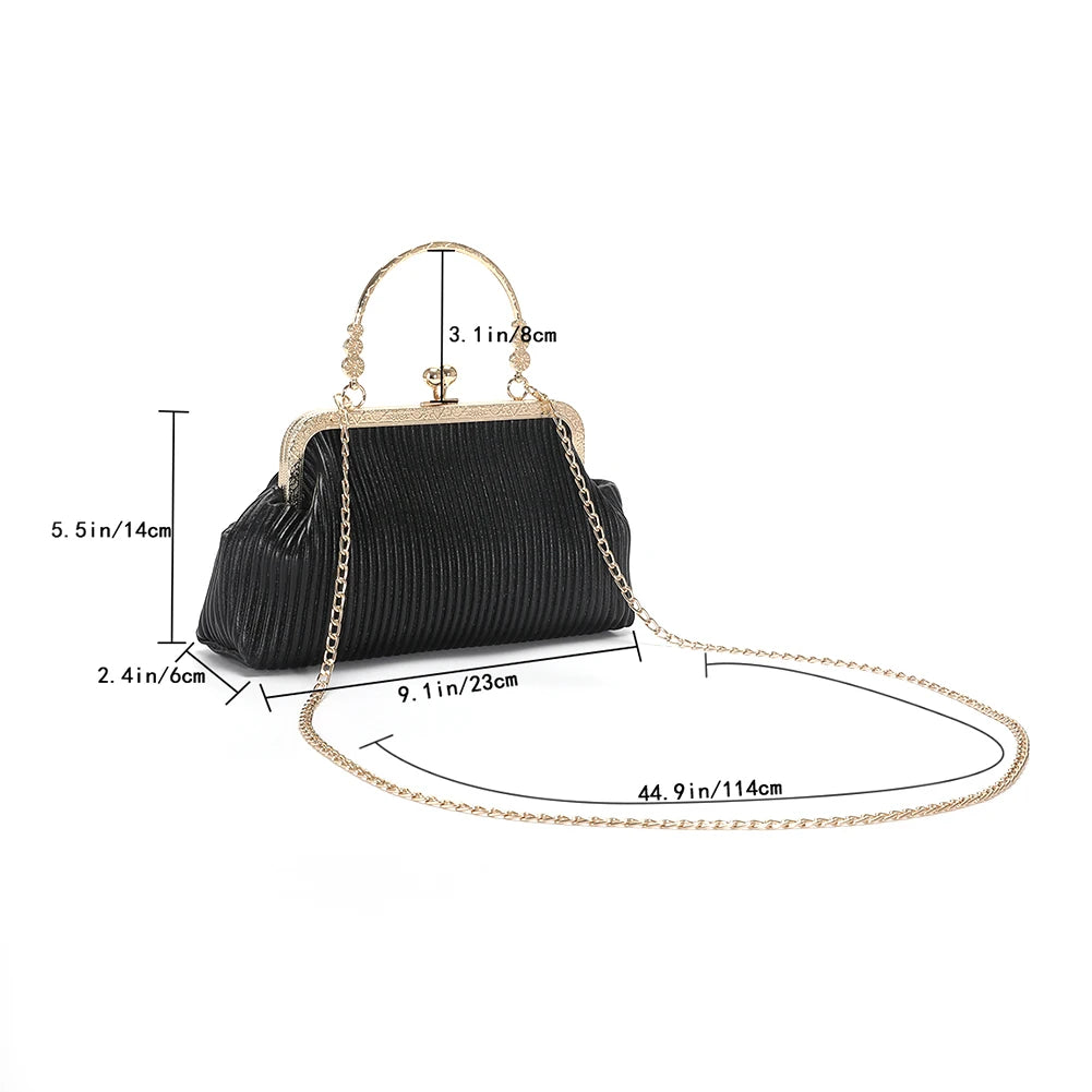 Chain Messenger Bag Crossbody Bag Soft PU Leather Metal Buckle