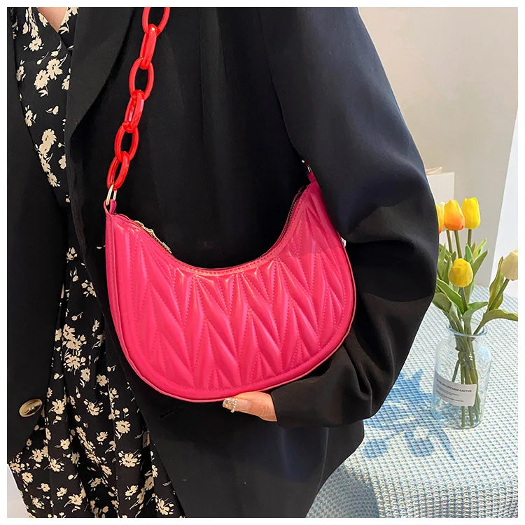 Pink Summer Shoulder Bag High-Quality Leather Messenger Bag for Women