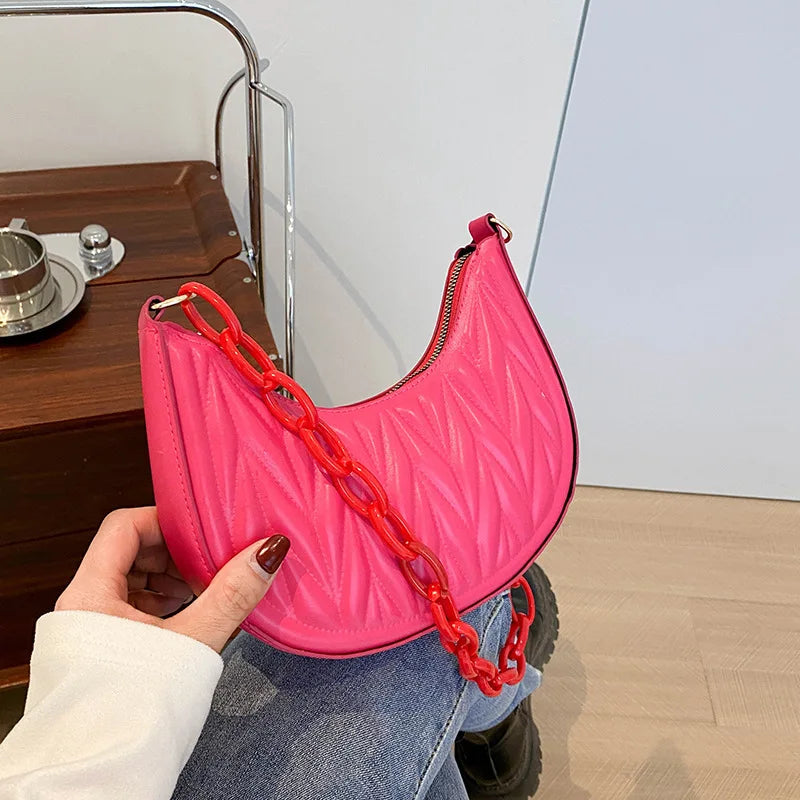 Pink Summer Shoulder Bag High-Quality Leather Messenger Bag for Women