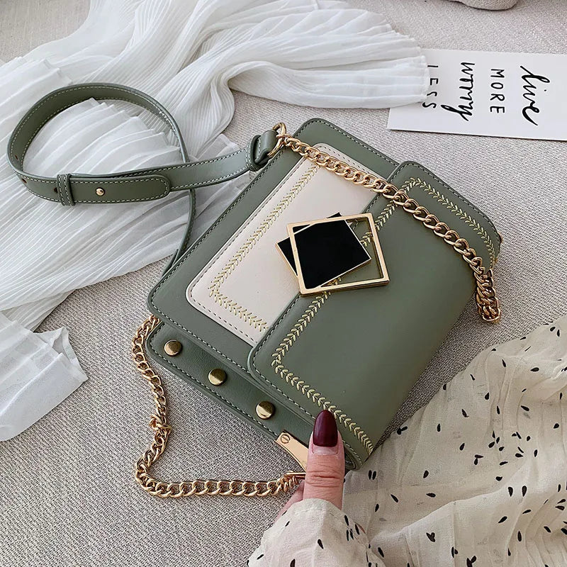 Chain Messenger Bag Women's Small Shoulder Bag Lock Female Handbag