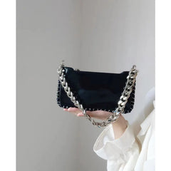Small Shoulder Messenger Bag with Chain Strap for Women