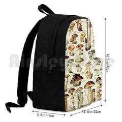 Vintage French Mushroom Chart Adolphe Millot Outdoor Hiking Backpack