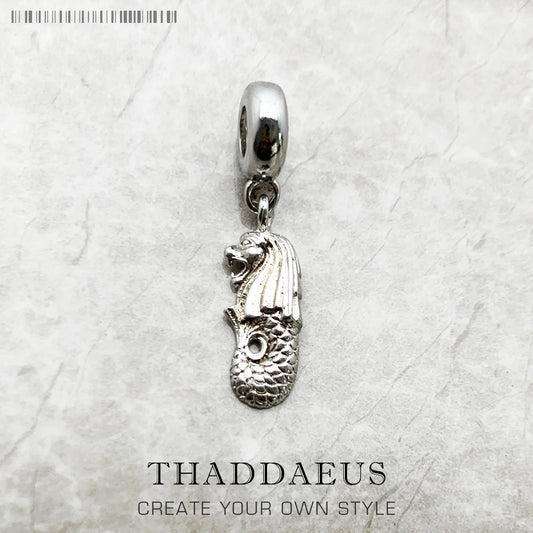 Charm Pendant Merlion 925 Sterling Silver