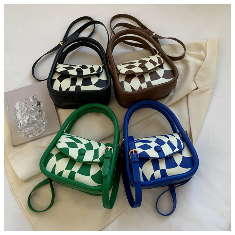 Soft Grid Shoulder Bag Crossbody Purse