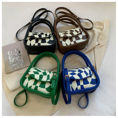 Soft Grid Shoulder Bag Crossbody Purse