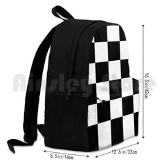 Checkered Outdoor Hiking Backpack Waterproof Camping Travel Squares Chess