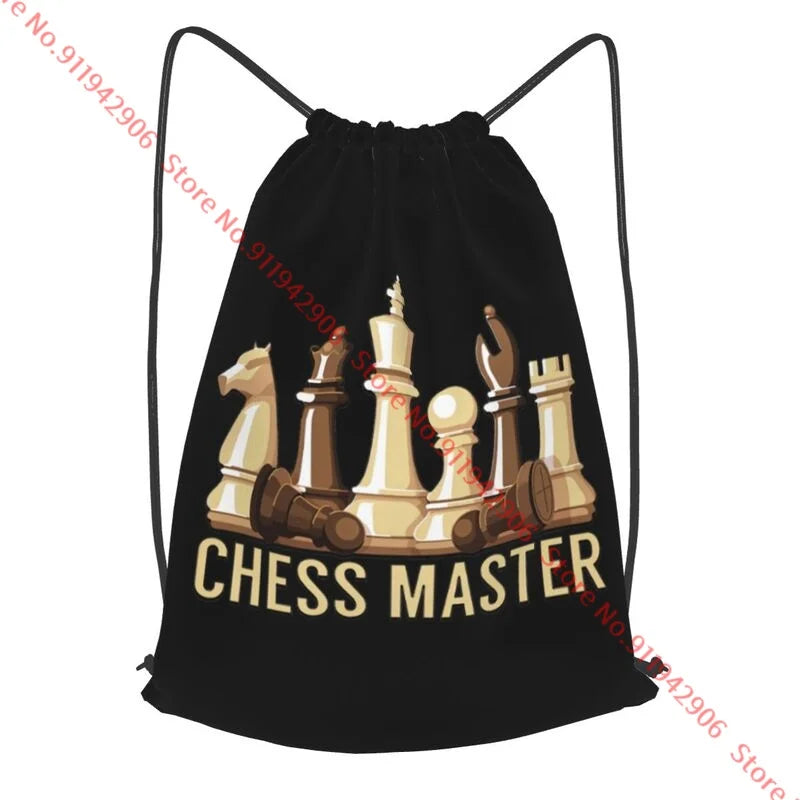 Chess Master Funny Board Game Drawstring Backpack Gym Beach Bag