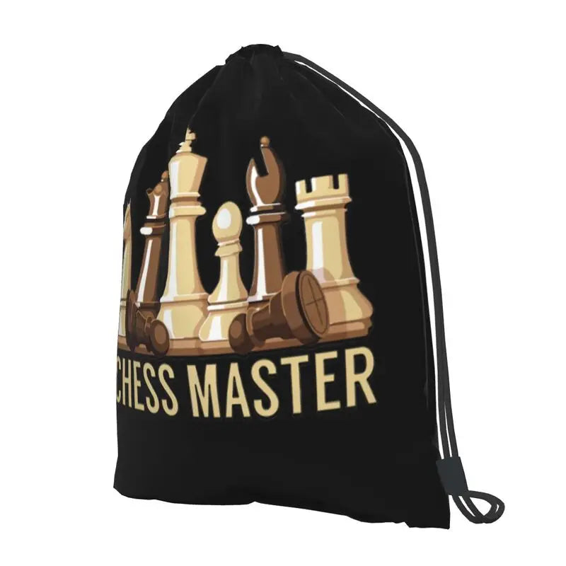 Chess Master Funny Board Game Drawstring Backpack Gym Beach Bag