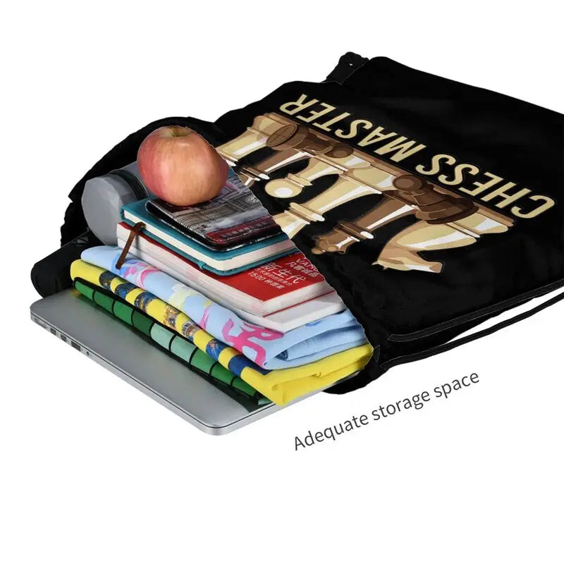 Chess Master Funny Board Game Drawstring Backpack Gym Beach Bag