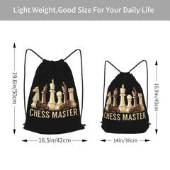 Chess Master Funny Board Game Drawstring Backpack Gym Beach Bag