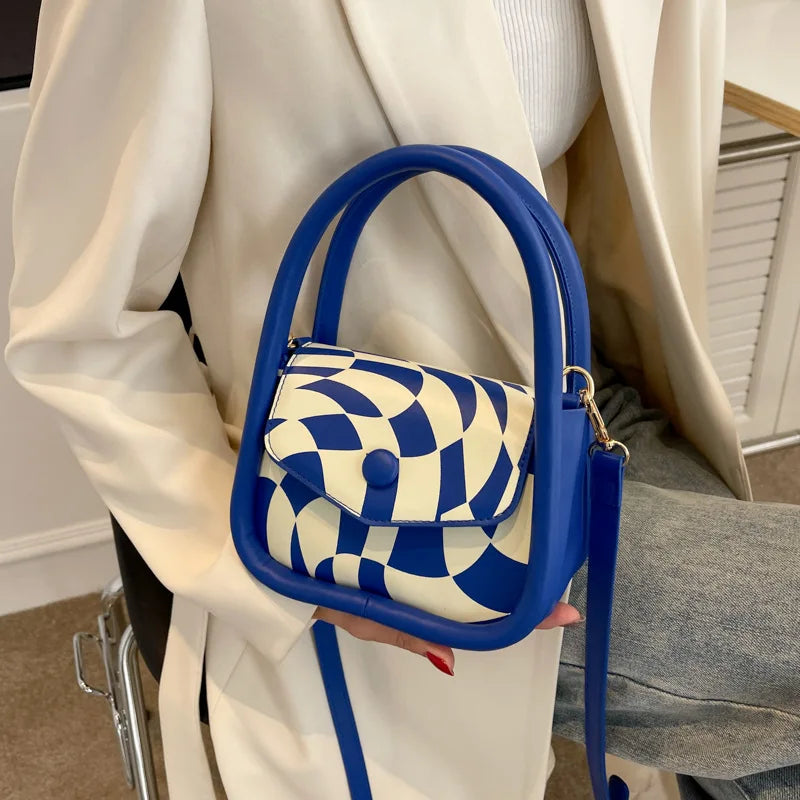 Chessboard Cartoon Handbag For Women Crossbody Bag Satchel